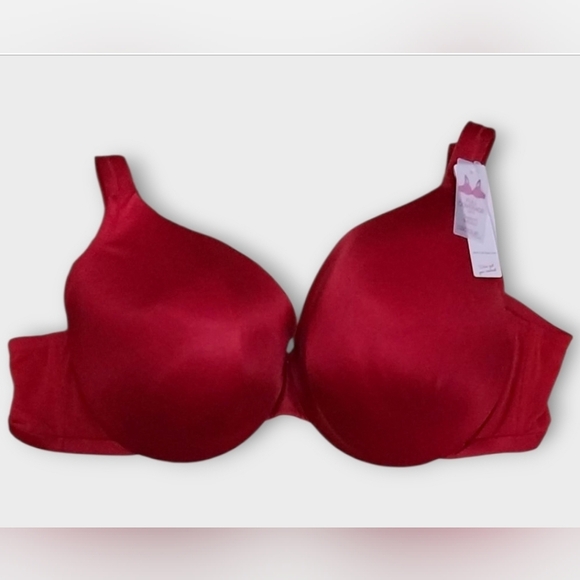 Cacique Other - NWT Cacique Red Satin Full Coverage Support Solution Bra ~46C